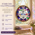 🔥 LAST DAY 49% OFF – 🌈Happy Place Hanging Suncatcher | Sunlight-Catching Quote Decor for Windows, Porches, Patios & Gifts ✨