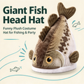 Bucketmouth Flapping Tail Plush Bass Fish Hat 🐟