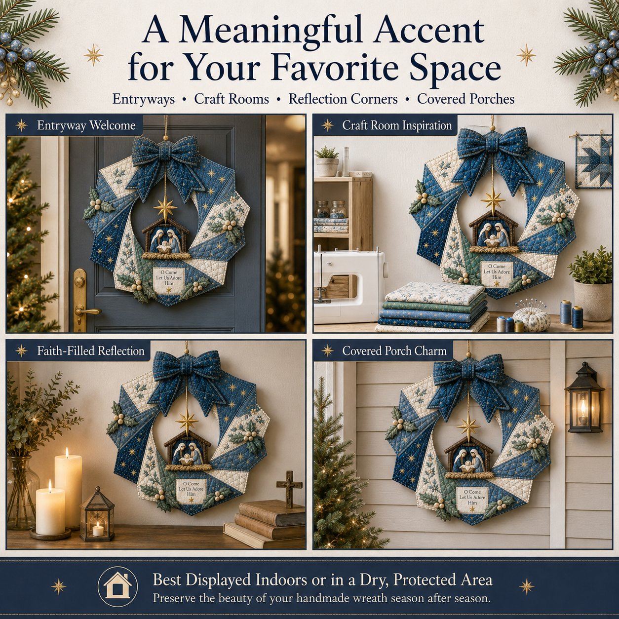 🎄Beginner-Friendly Christmas Fabric Wreath DIY Kit
