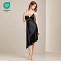 Backless Lace Silk Slip Dress