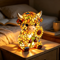 ✨Highland Cow LED Night Light - Cute Resin Animal Figurine Table Lamp (USB)🎁🐮