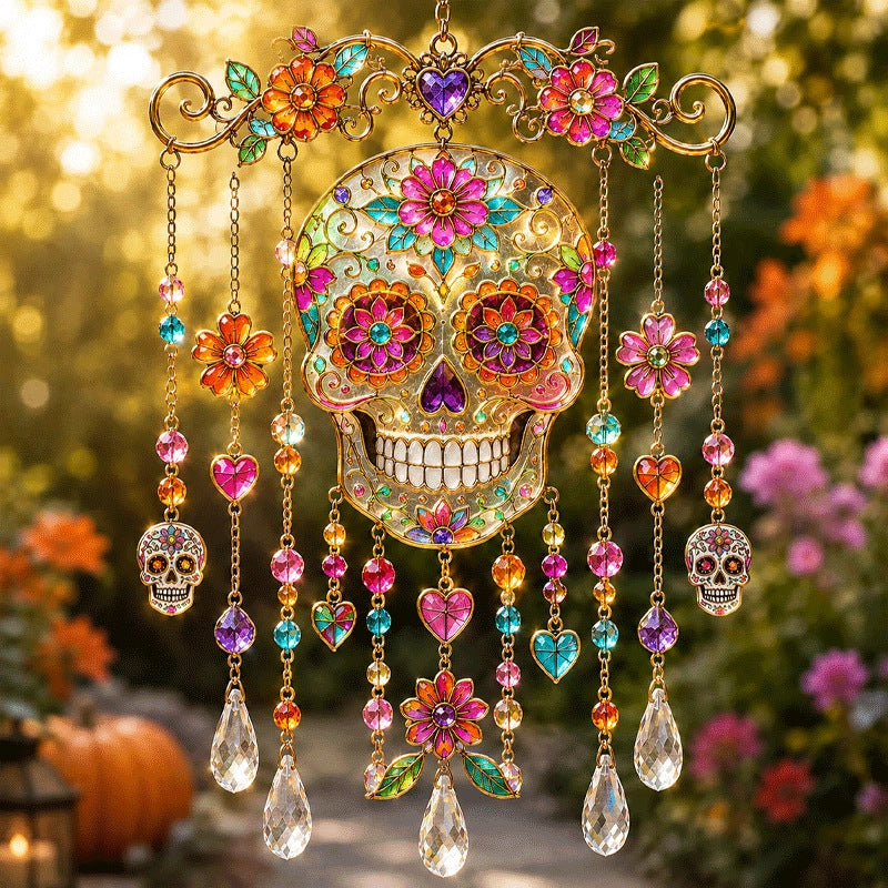 💥LAST DAY SALE 💥🔥 Halloween Glass Suncatcher Wind Chime