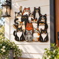 Funny Cat Family Metal Wall Decor
