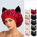 Three-dimensional cat ear satin sleeping cap