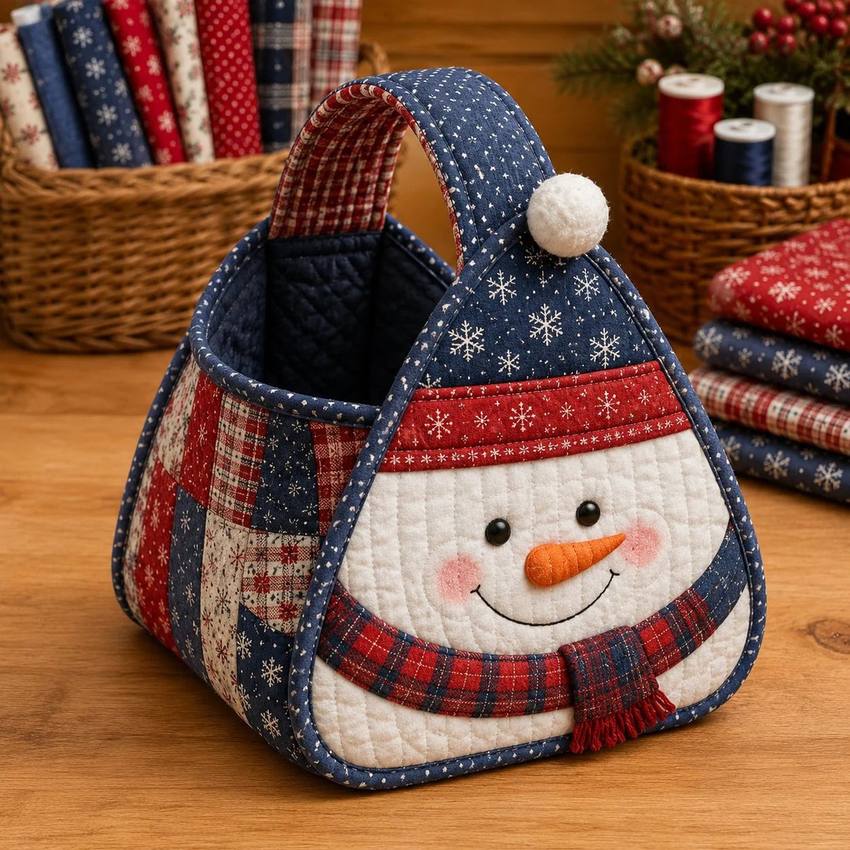 🎉🎄 Christmas Character Quilted DIY Carry Basket🎁