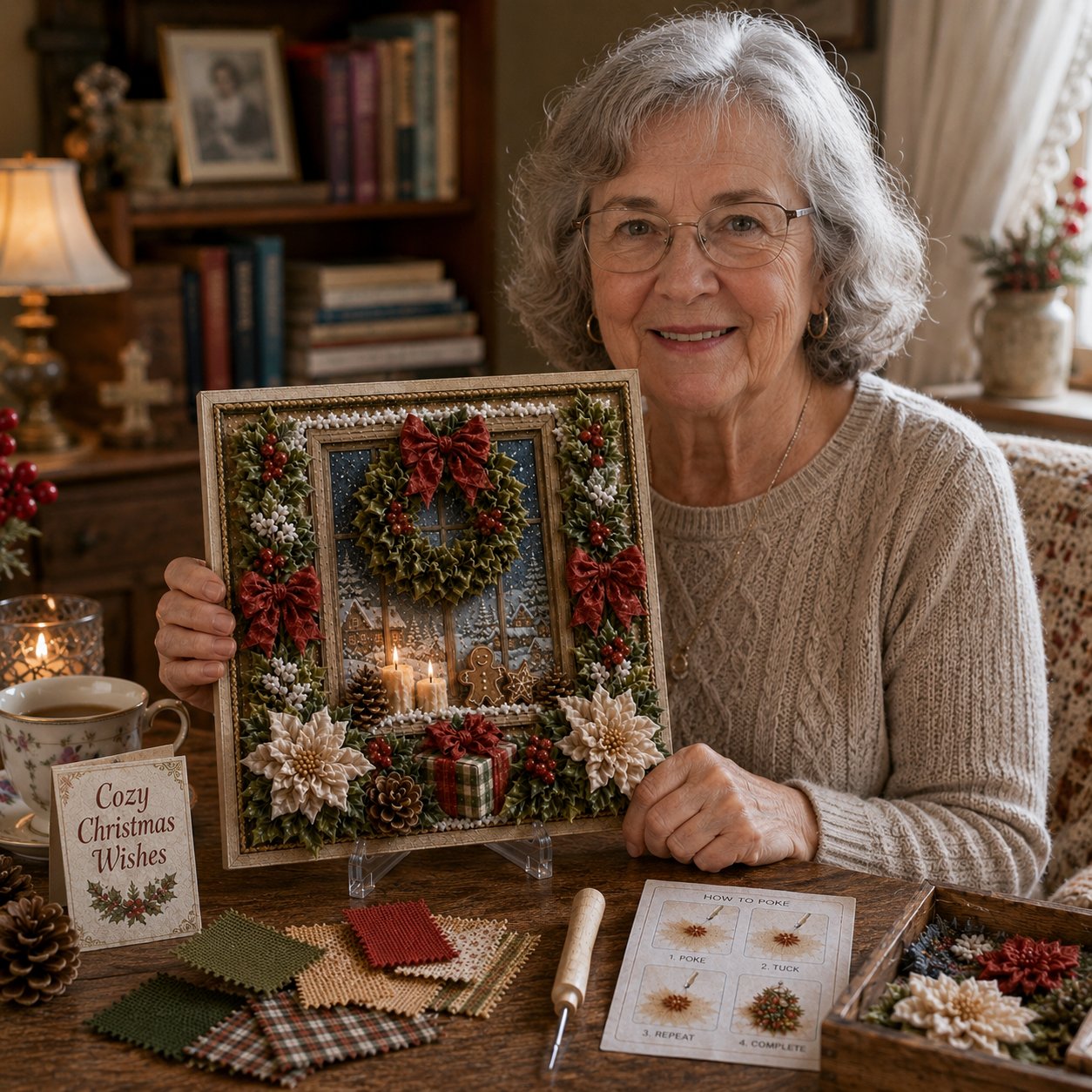 🎄🎅 Premium 3D Christmas Fabric Poke Art Kit