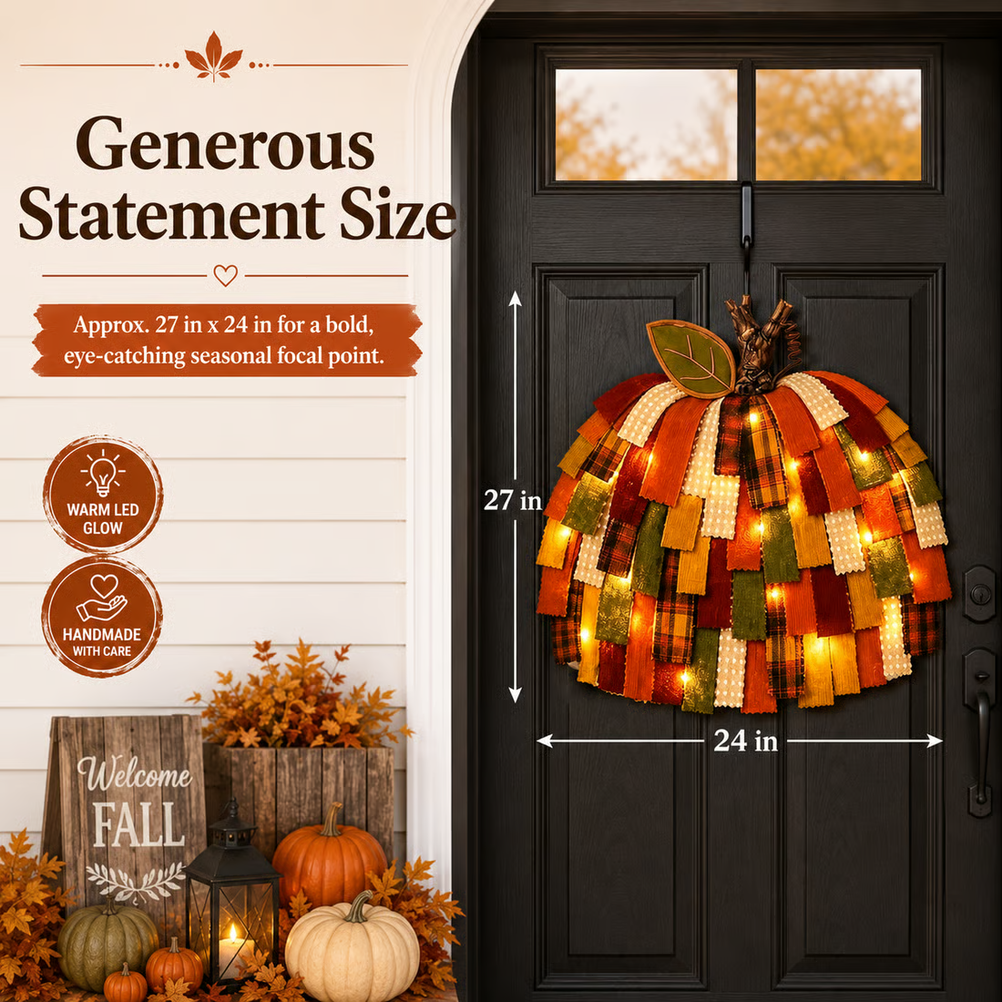 š„Handmade Patchwork Pumpkin Door Hangerš