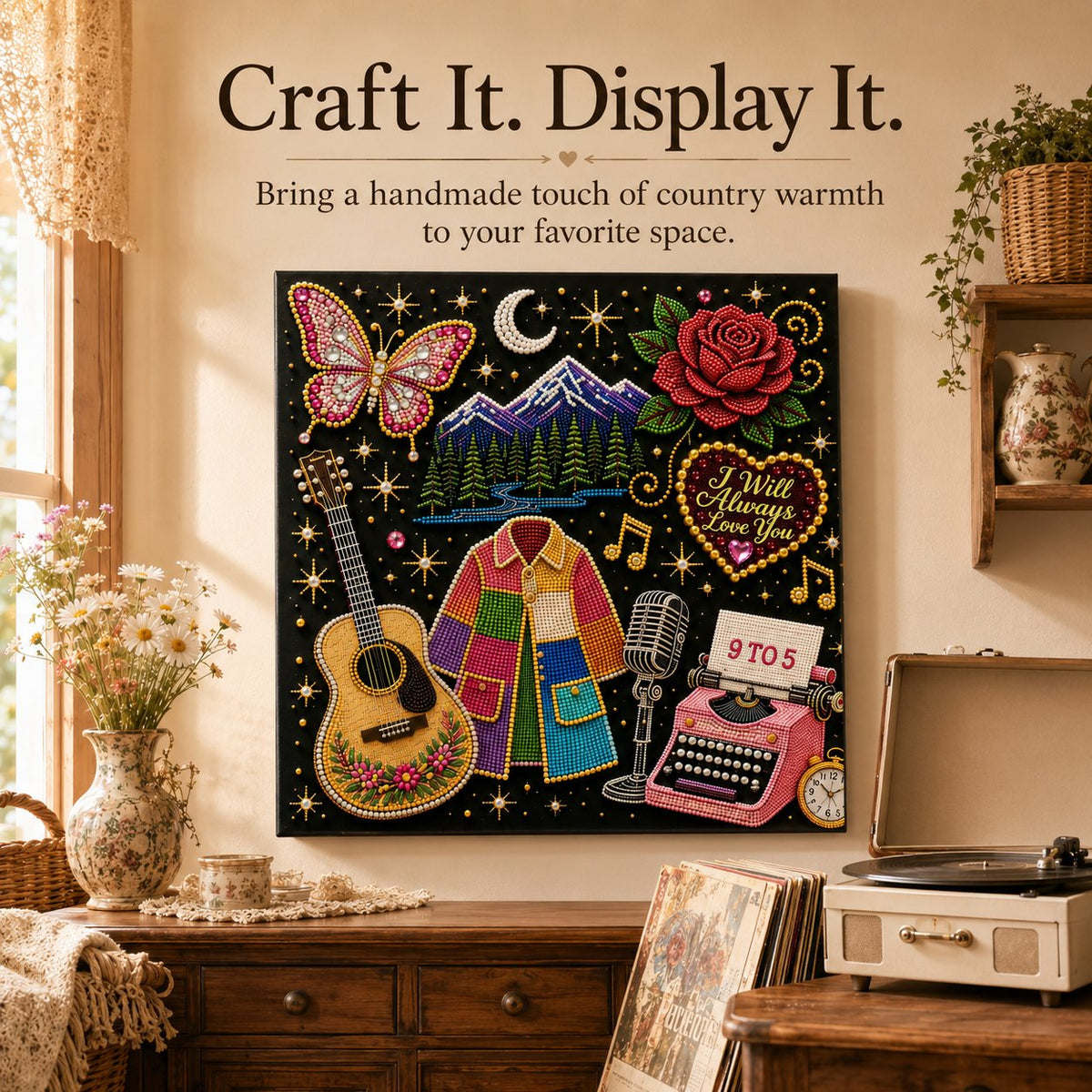 🔥Limited Stock 49% OFF🎤 Premium 3D Pearl Dolly Country Music Tribute Art Kit💎✨