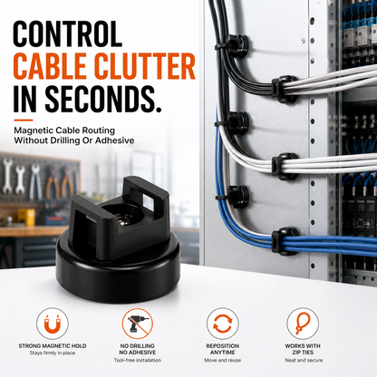 Magnetic Zip Tie Mounts – Tool-Free Cable Organizers for Metal Surfaces