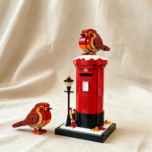 🐦💌Vintage Postbox & Robin Brick Set