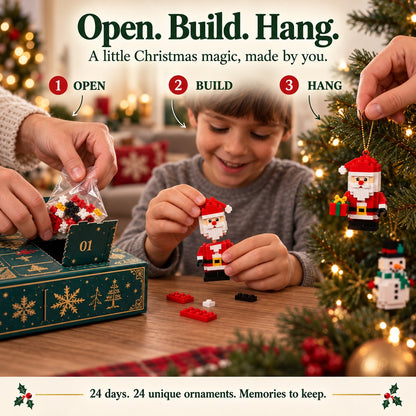 🎄24-Day Mini Christmas Brick Ornament Advent Calendar | 24 Unique Buildable Holiday Ornaments to Create, Hang & Keep 🧱