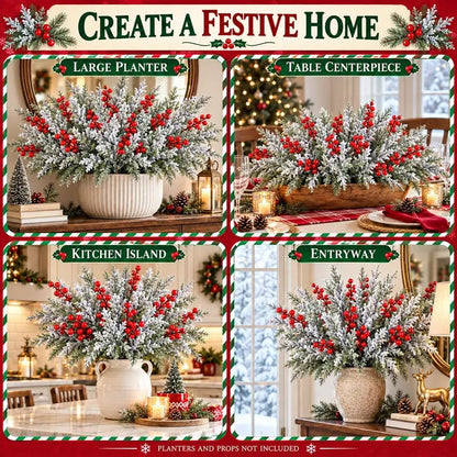 🌿Artificial Frosted Christmas Pine （12-pack）
