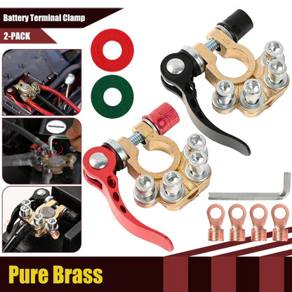 2PCS Car 4-Way Quick-Release Car Battery Terminal Connectors