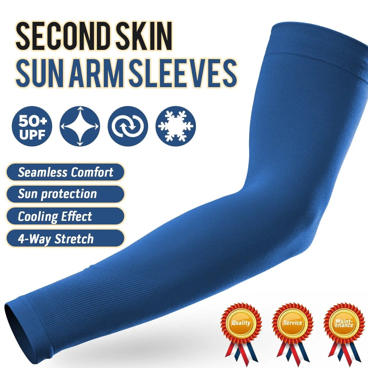 ☀️ UPF 50+ Cooling UV Arm Sleeves | 🧊 High Stretch Compression Fabric | Anti-UV Breathable Sleeves for Men Women