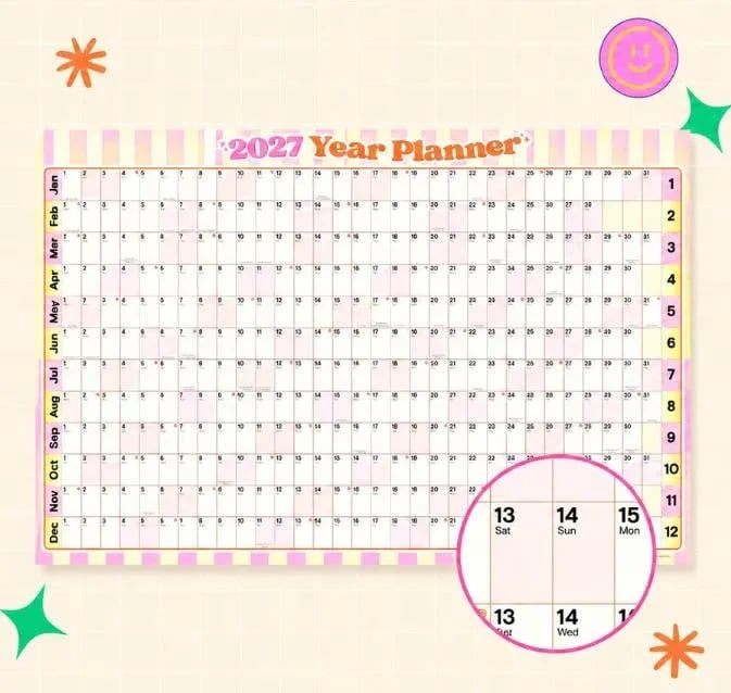🔥HOT SALE 49% OFF - 📅✨ 2027 Extra-Large Full Year Wall Planner