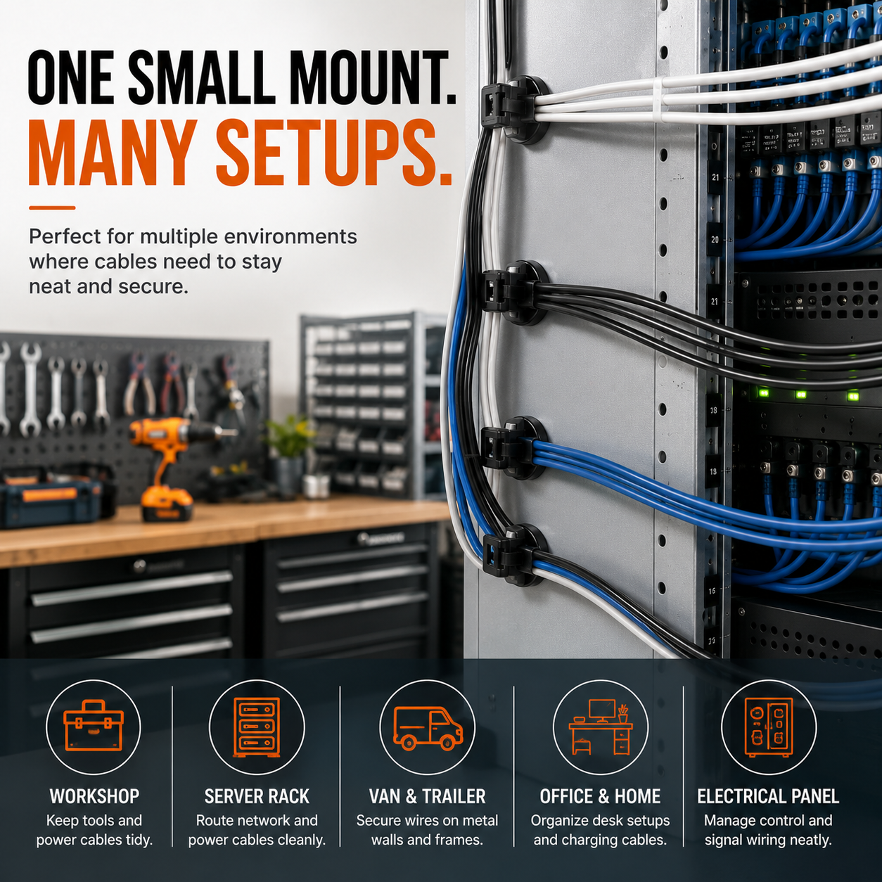 Magnetic Zip Tie Mounts – Tool-Free Cable Organizers for Metal Surfaces