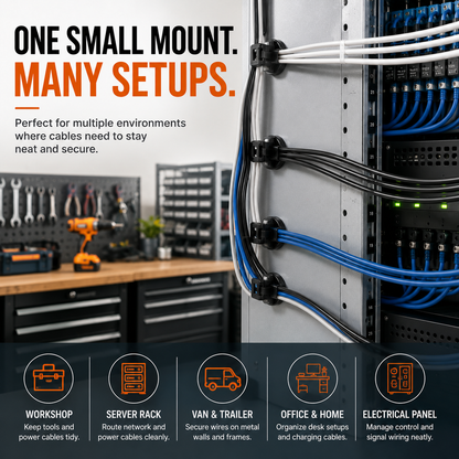 Magnetic Zip Tie Mounts – Tool-Free Cable Organizers for Metal Surfaces