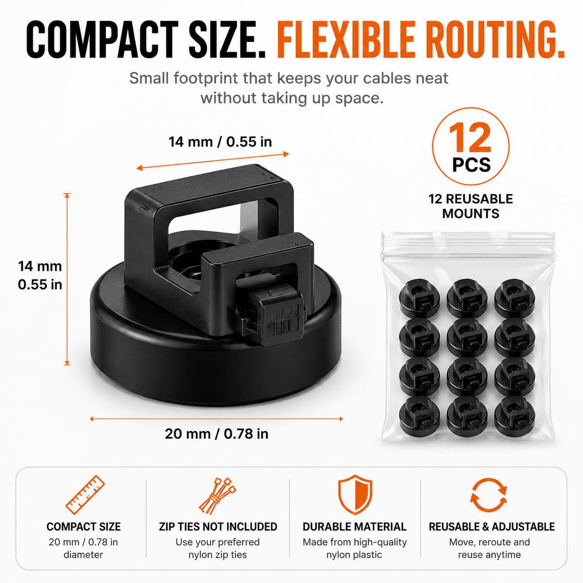 Magnetic Zip Tie Mounts – Tool-Free Cable Organizers for Metal Surfaces