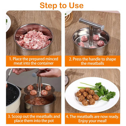 Stainless Steel Meatball Maker with 6 Holes for Quick DIY Meatballs🍲