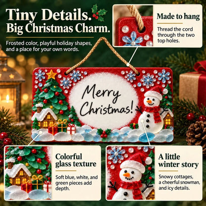🎄 Beginner-Friendly DIY Sea Glass Christmas Hanging Sign Kit | 8 Festive Designs with Handwritten Personalization ✍️