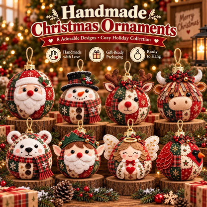 🎄✨Cozy Patchwork Christmas Ornament Collection-DIY Christmas Artwork