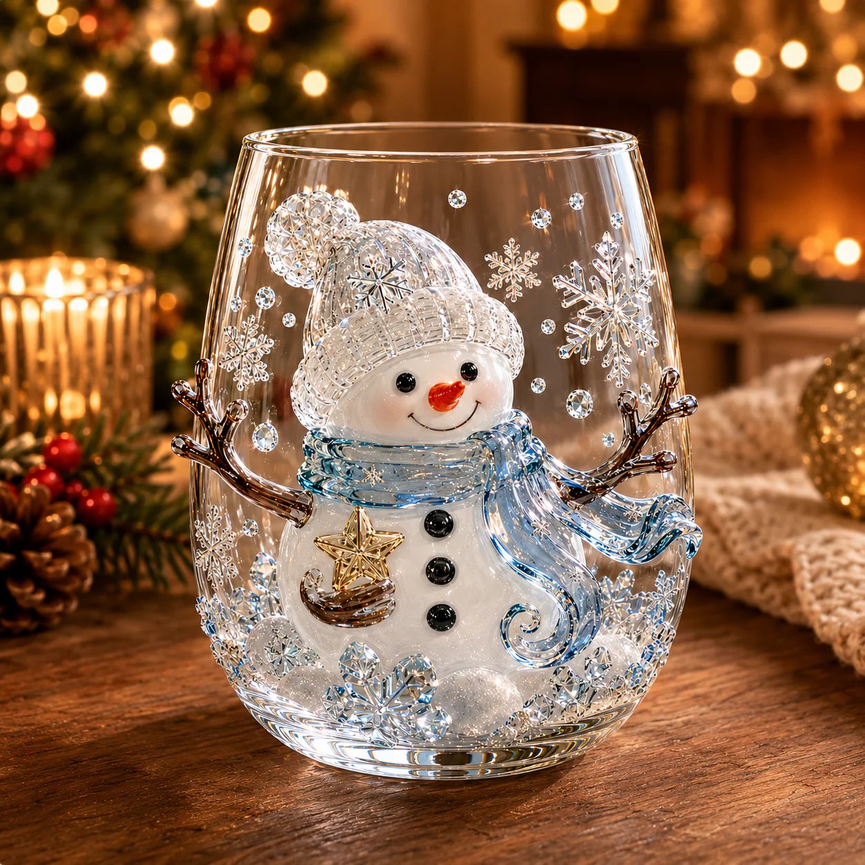 🎄Magical Christmas 3D Glass Cup Collection – Santa, Reindeer, Snowman & Christmas Tree