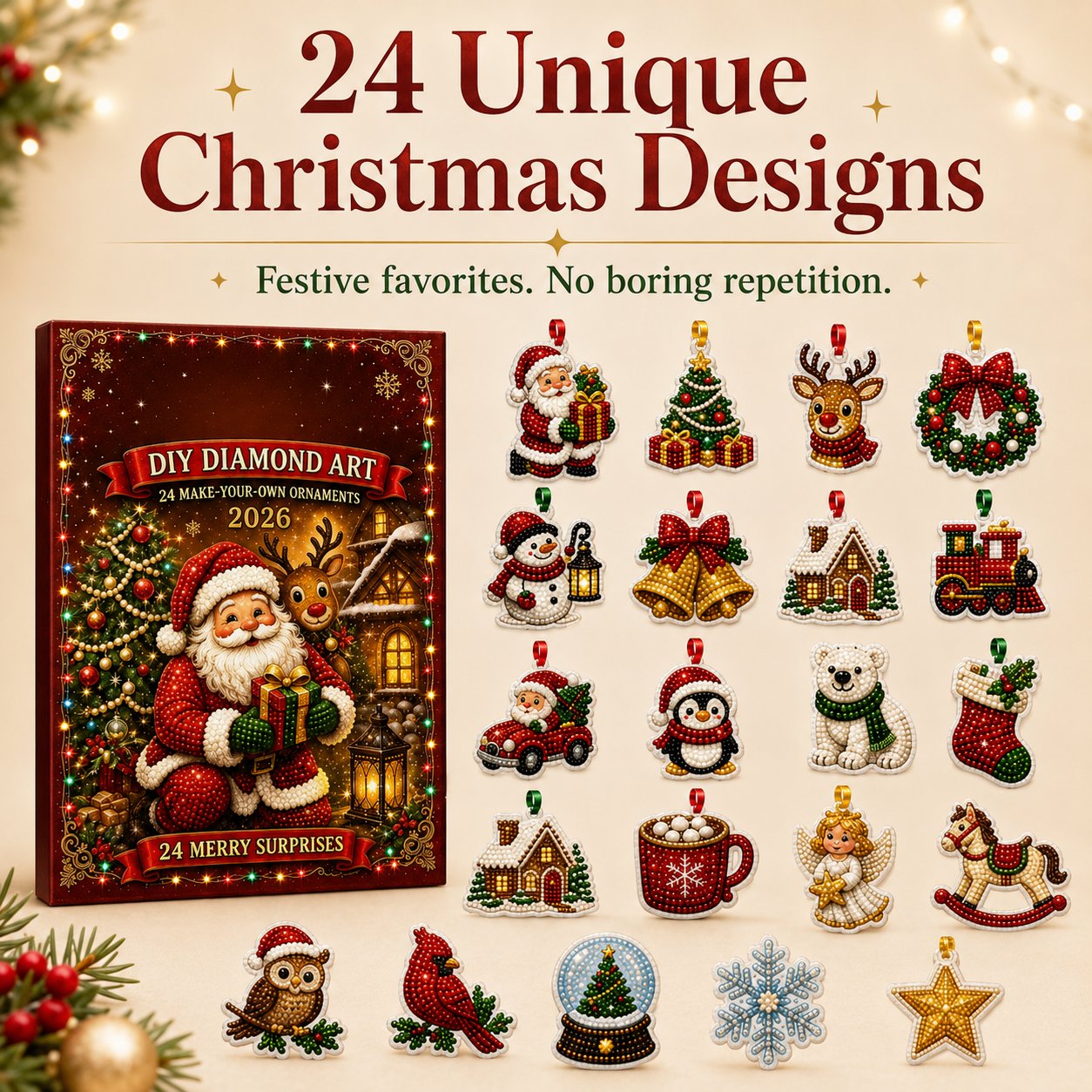 🎉Last Day 49% OFF - 🎄🎅 24 Christmas Ornaments To Make & Hang