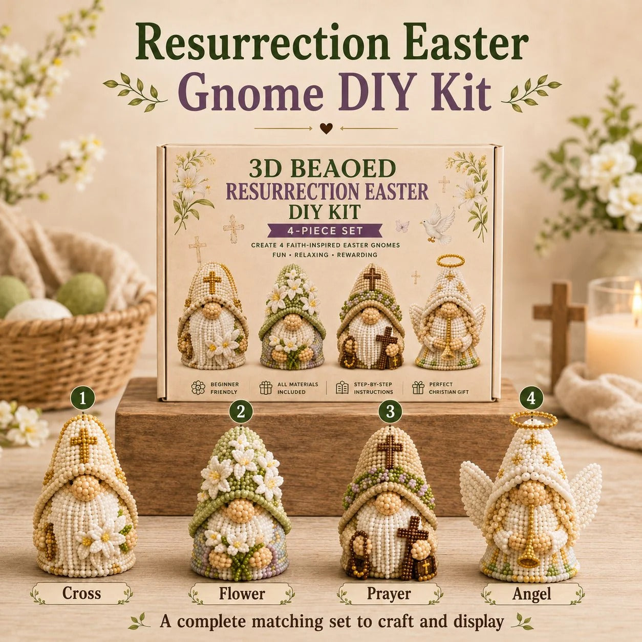 🔥3D Beaded Gnome DIY Kit Collection✨🎁