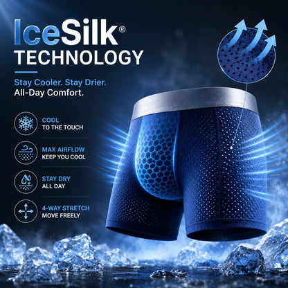 2026 HOT SALE🔥 Premium Leakproof lceSilk Mesh Men's Boxer