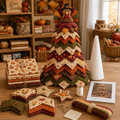 🔥Last Day 50% OFF - 🎄Christmas Tree Quilt Kit DIY Easy Layered Fabric Holiday Décor