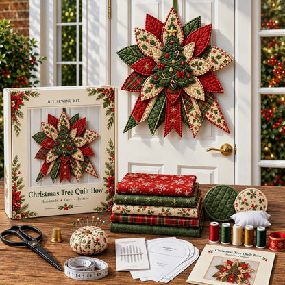 🎄 50% OFF Holiday Special – DIY Quilted Christmas Door Hanging Sewing Kit ✨