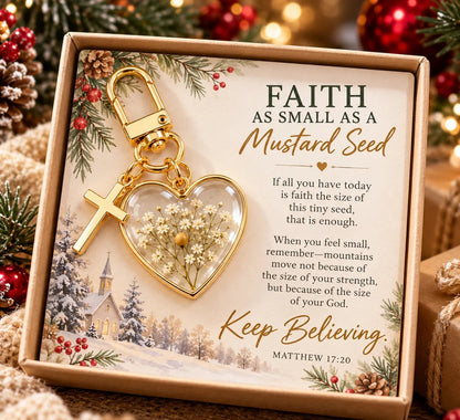 ✝️ Mustard Seed Faith Keychain — Keep Believing