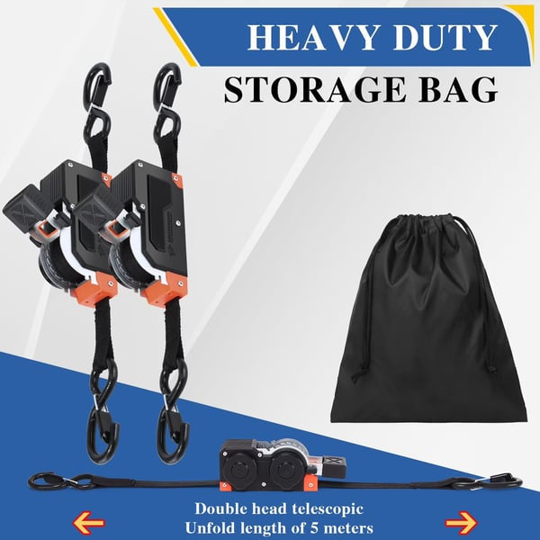 🔧 Dual-End Retractable Ratchet Straps 🛻
