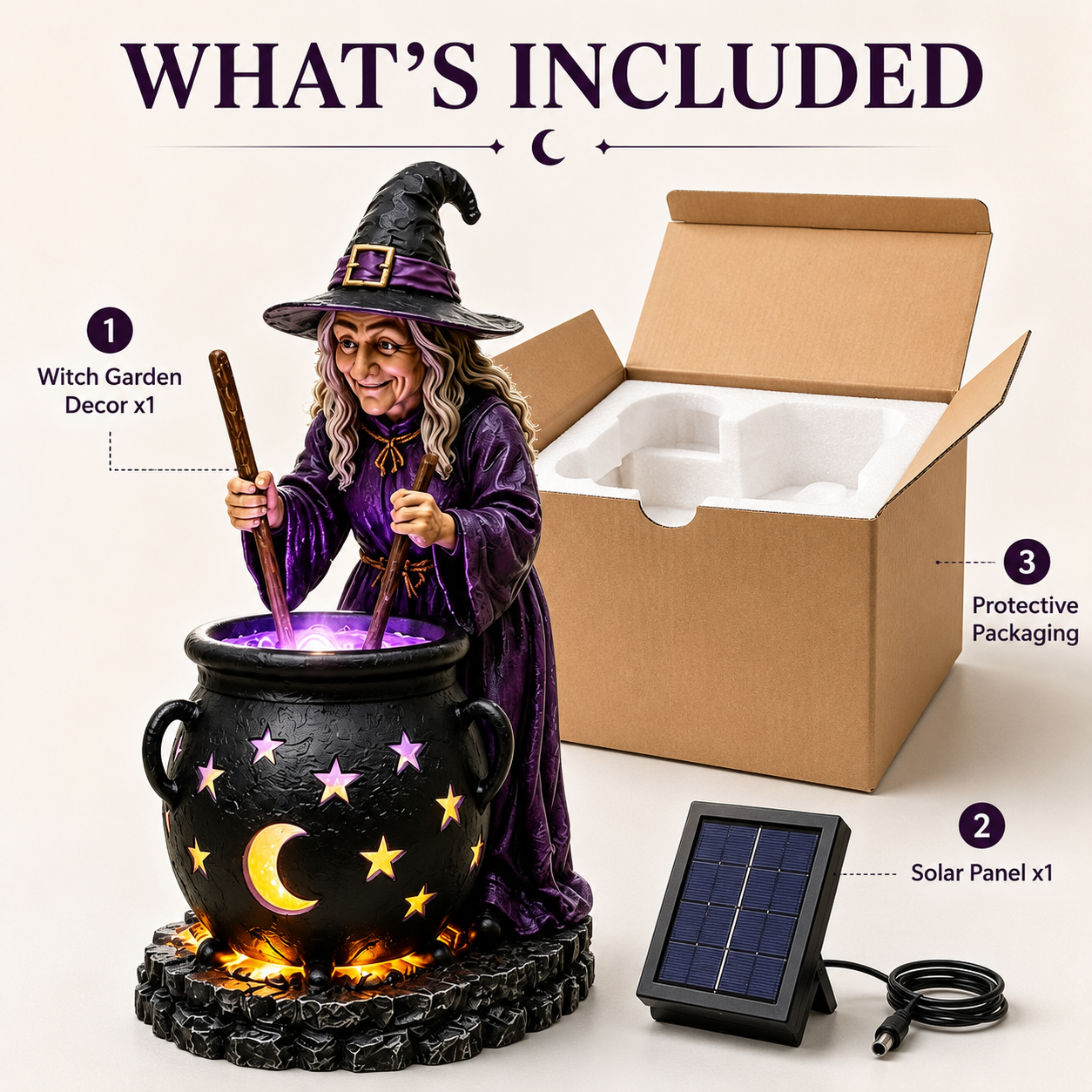 🎃Halloween Witch Glowing Cauldron Solar Light