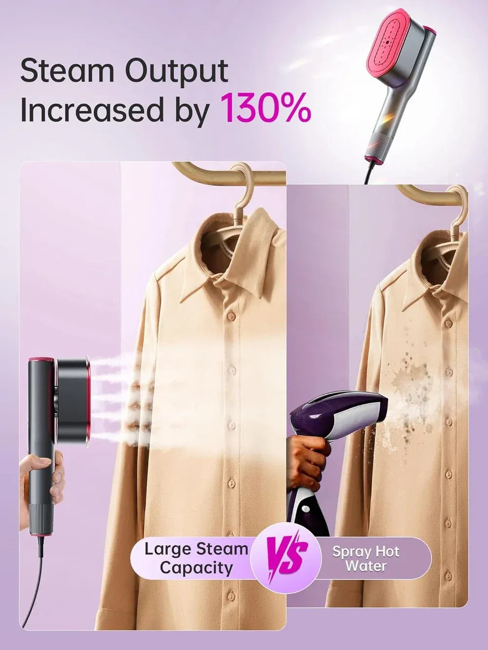 2026 Upgrade Garment Steamer for Clothes, Portable Travel Clothing Steamer Iron