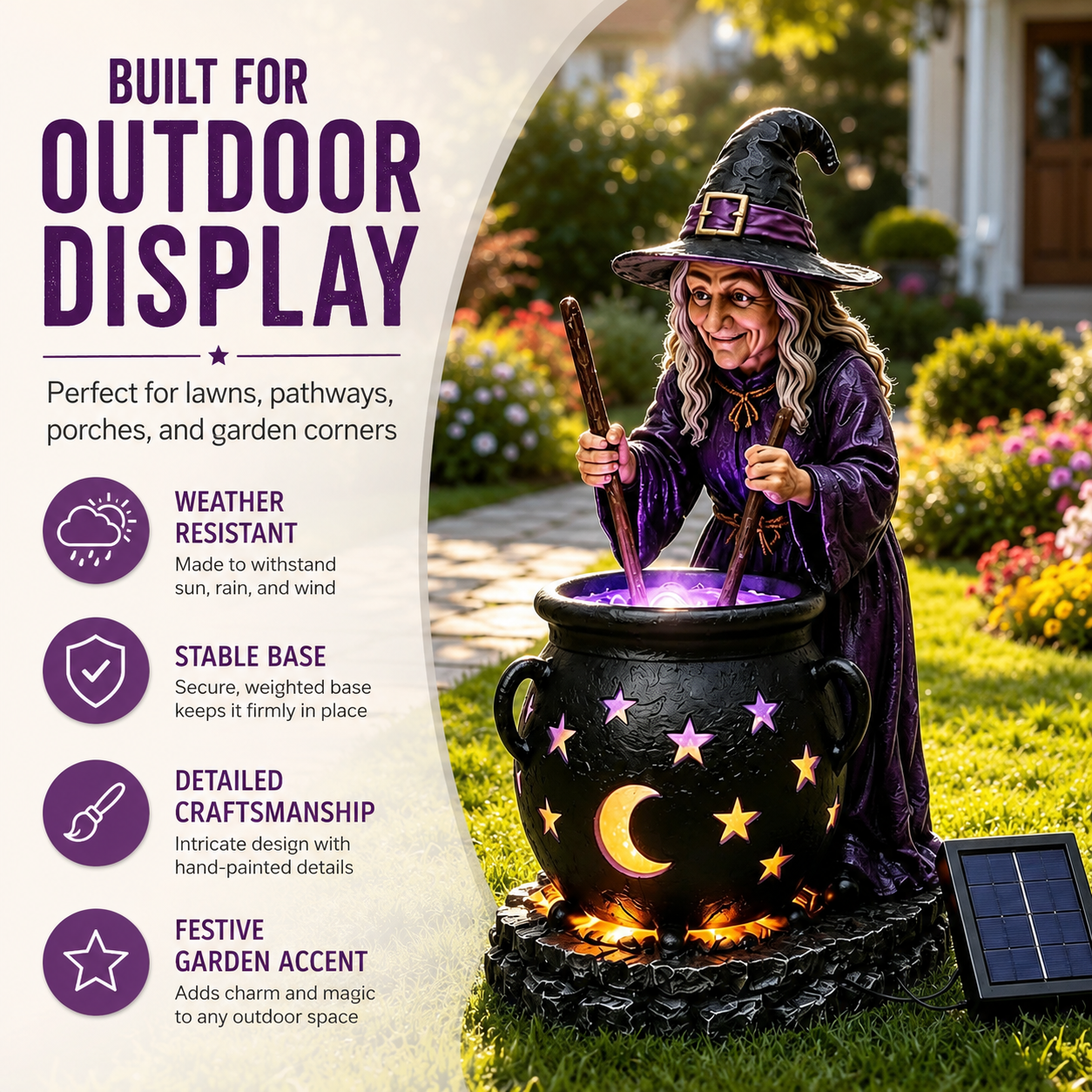🎃Halloween Witch Glowing Cauldron Solar Light