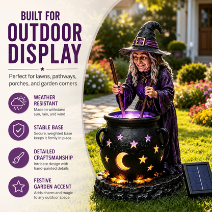 🎃Halloween Witch Glowing Cauldron Solar Light
