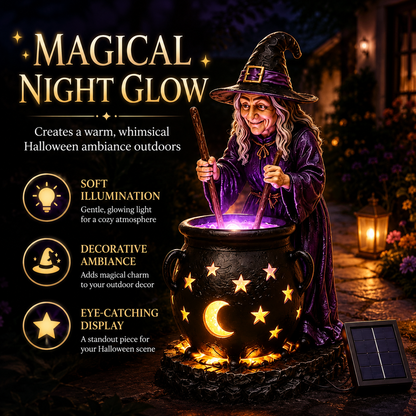 🎃Halloween Witch Glowing Cauldron Solar Light
