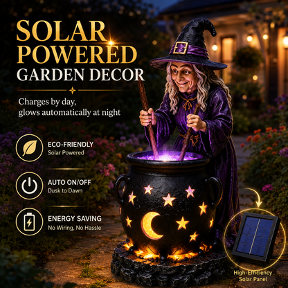 🎃Halloween Witch Glowing Cauldron Solar Light