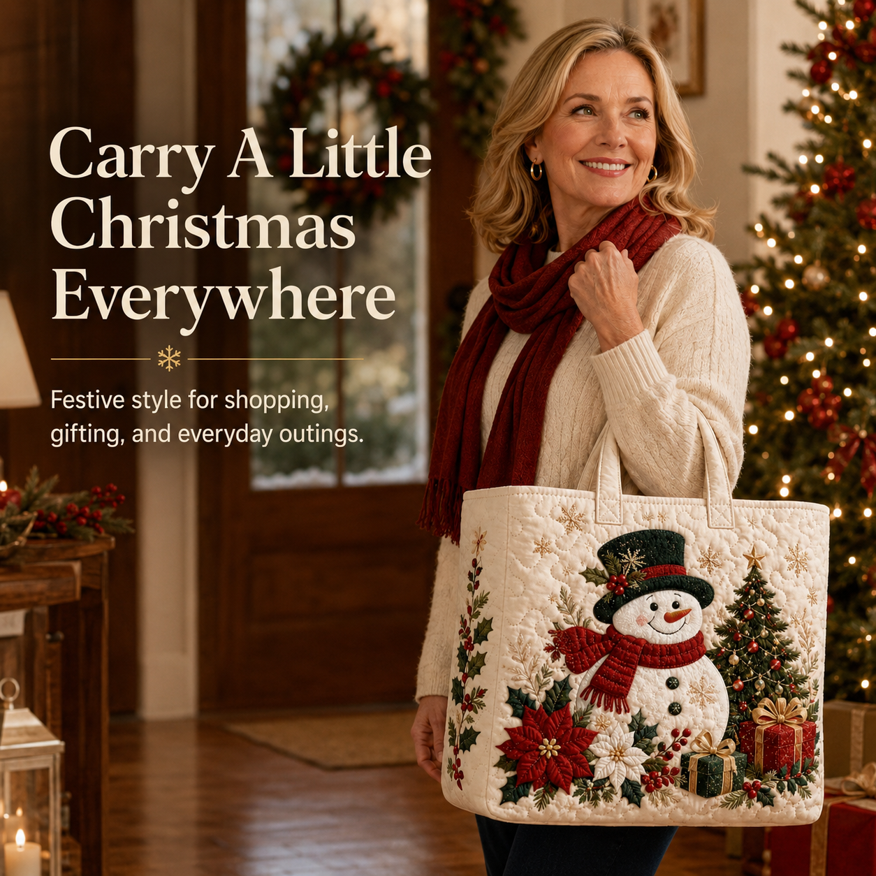 🔥Christmas Sale 49% OFF🎄Christmas Quilted Tote Bag