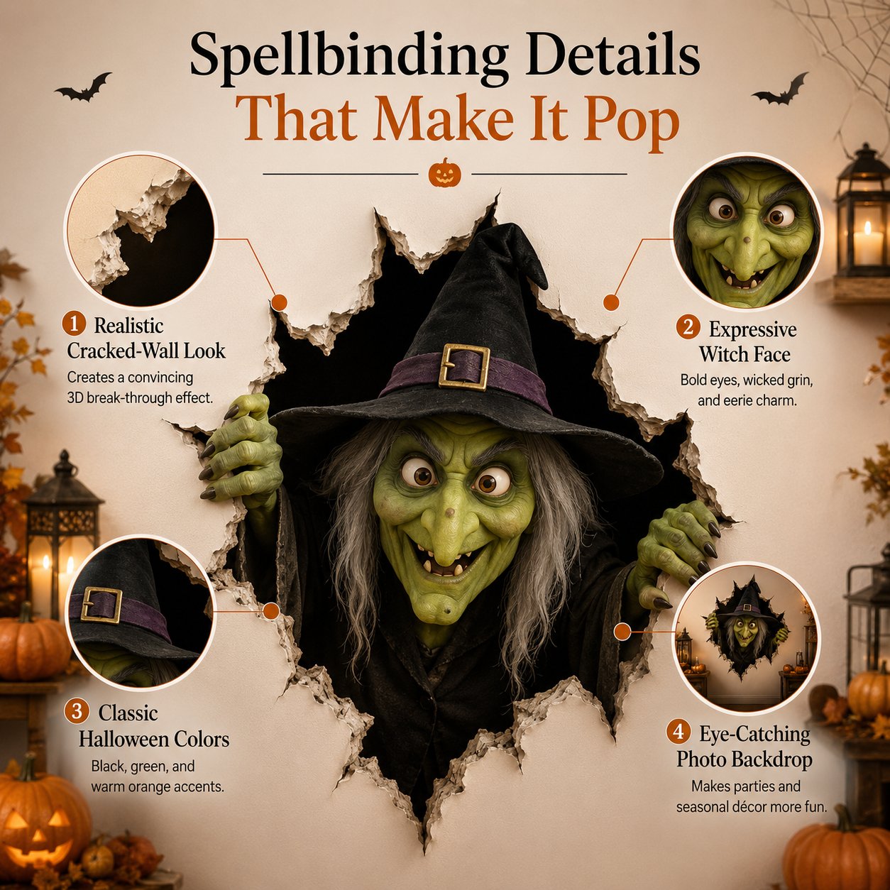 🧙Halloween Break-In 3D Wall Decals🎃
