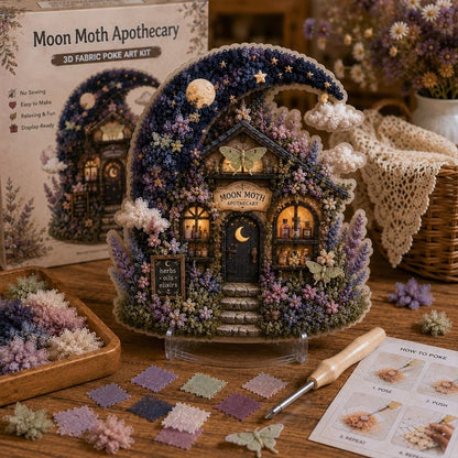 🔥Whimsical Village 3D Fabric Poke Art Kit🌼🎁