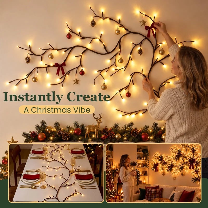 ✨ Flexible LED Branch Lights | Remote-Controlled Holiday Wall Decor