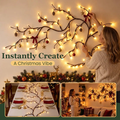 ✨ Flexible LED Branch Lights | Remote-Controlled Holiday Wall Decor