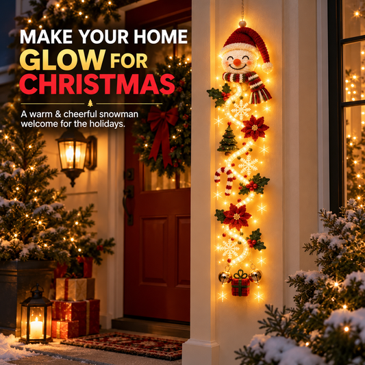☃️ Lighted Snowman Christmas Hanging Decor for Porch and Doorway