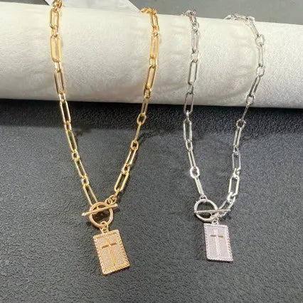 ✝️  Stylish  Cross Necklace – Waterproof, Fade-Proof & Unisex ✨💫