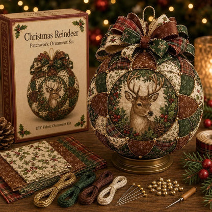 🎁LAST DAY 49% OFF-🎄 Christmas Classics Patchwork Ornament DIY Kit (Beginner-Friendly)