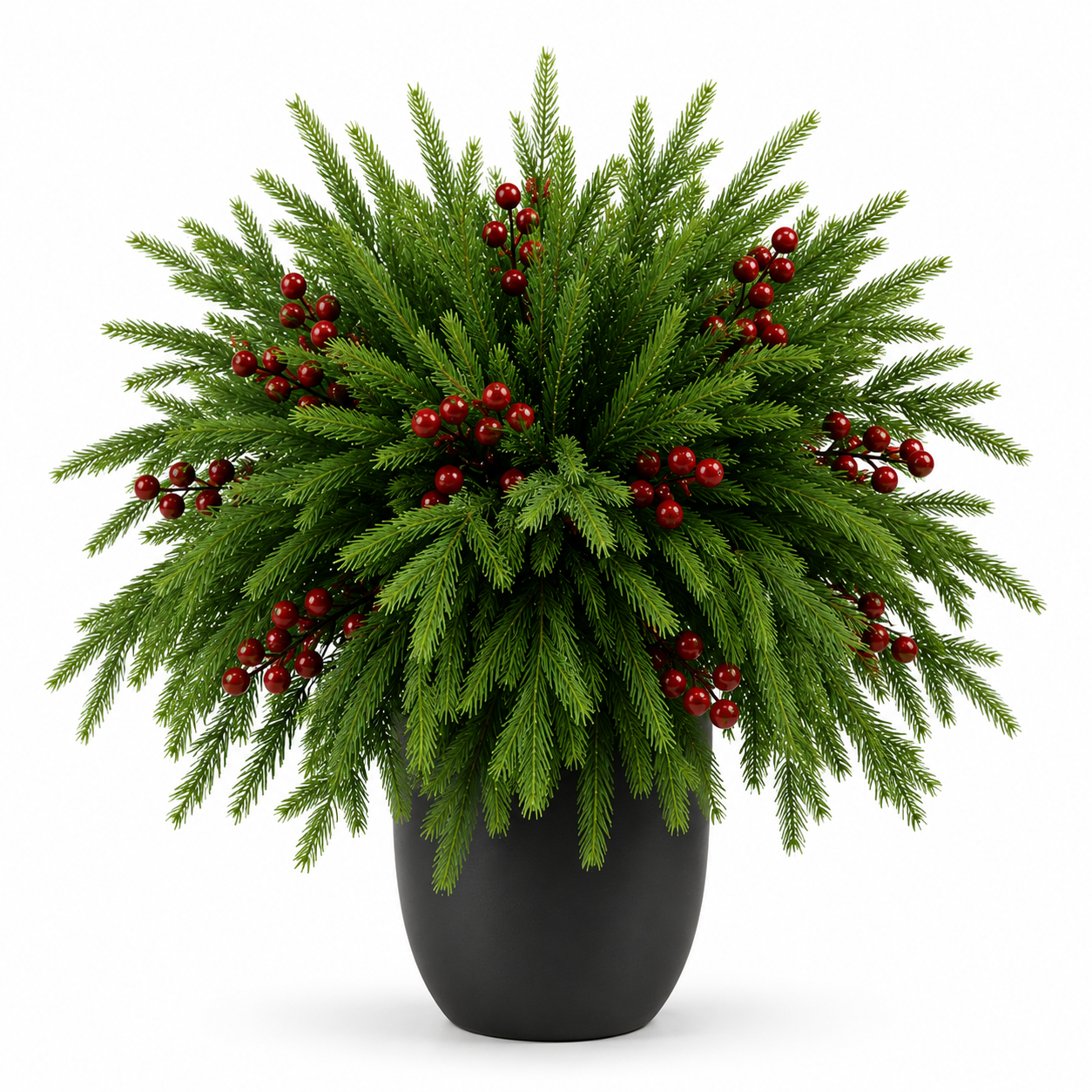 🔥 🎄Snow-Covered Cedar & Red Berries – Christmas Holiday Decor