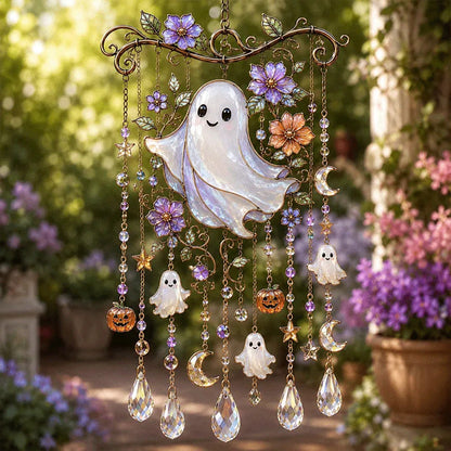 💥LAST DAY SALE 💥🔥 Halloween Glass Suncatcher Wind Chime