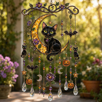 💥LAST DAY SALE 💥🔥 Halloween Glass Suncatcher Wind Chime